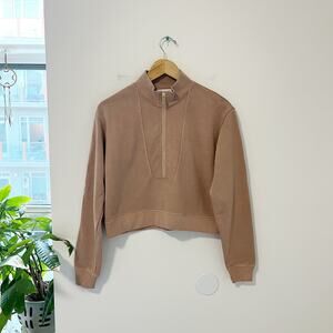 Intermix Brown Half Zip Sweatshirt Size Small